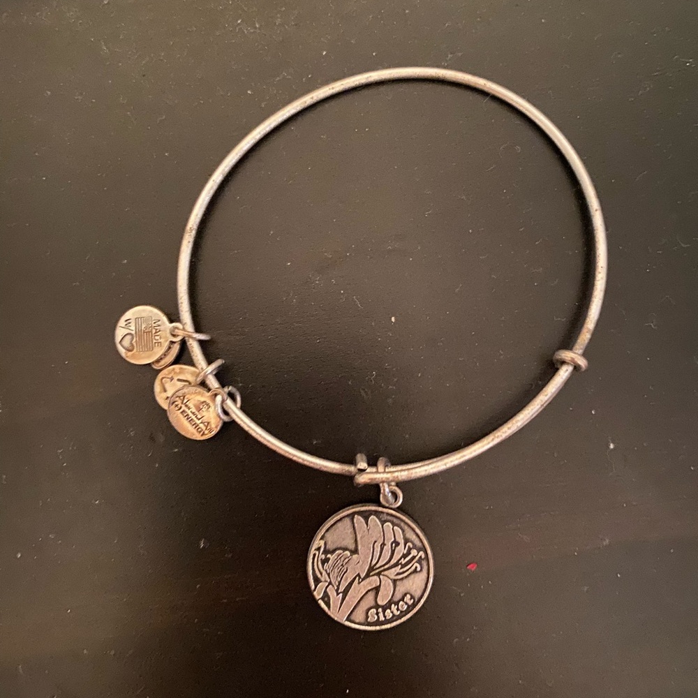 Alex & Ani “Sister” Silver Bangle